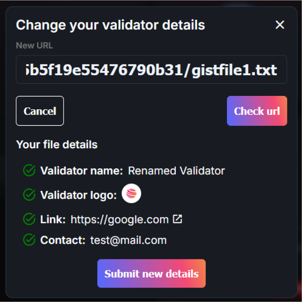 &quot;Validator Modal&quot;