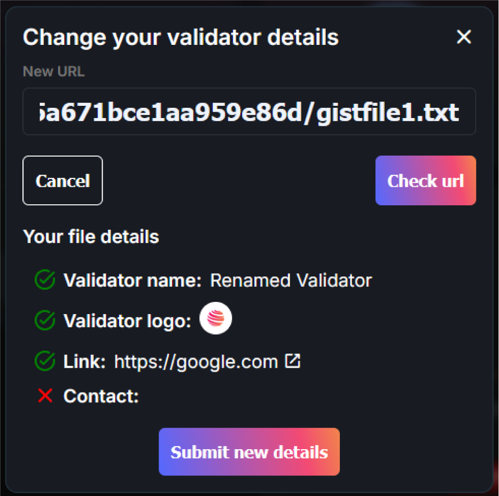 &quot;Validator Error&quot;